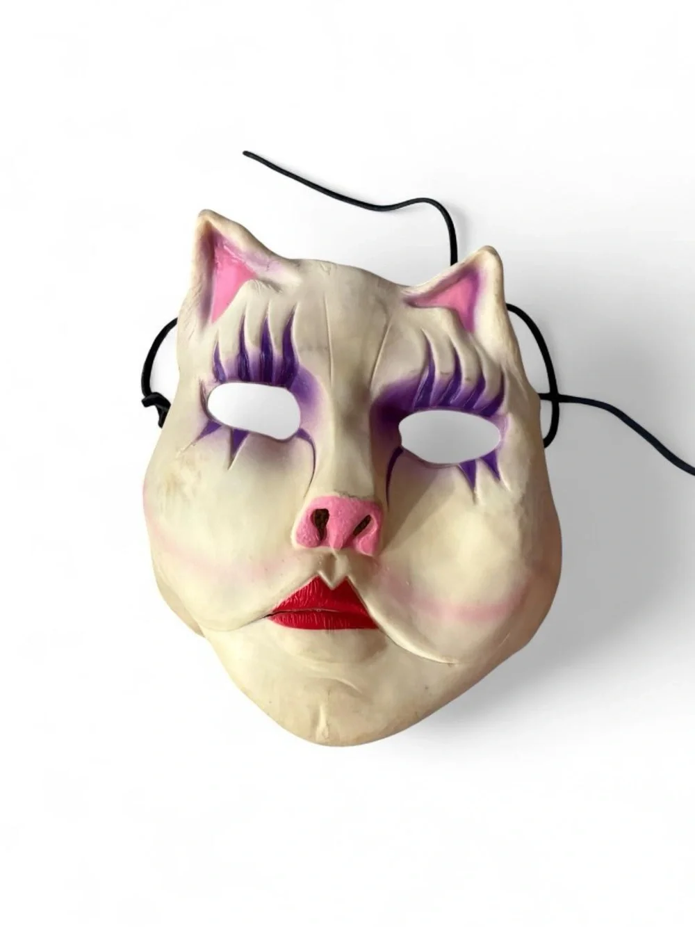 Vintage 1983 Don Post Studios Cat Mask Soft Vinyl Feline Halloween Novelty
